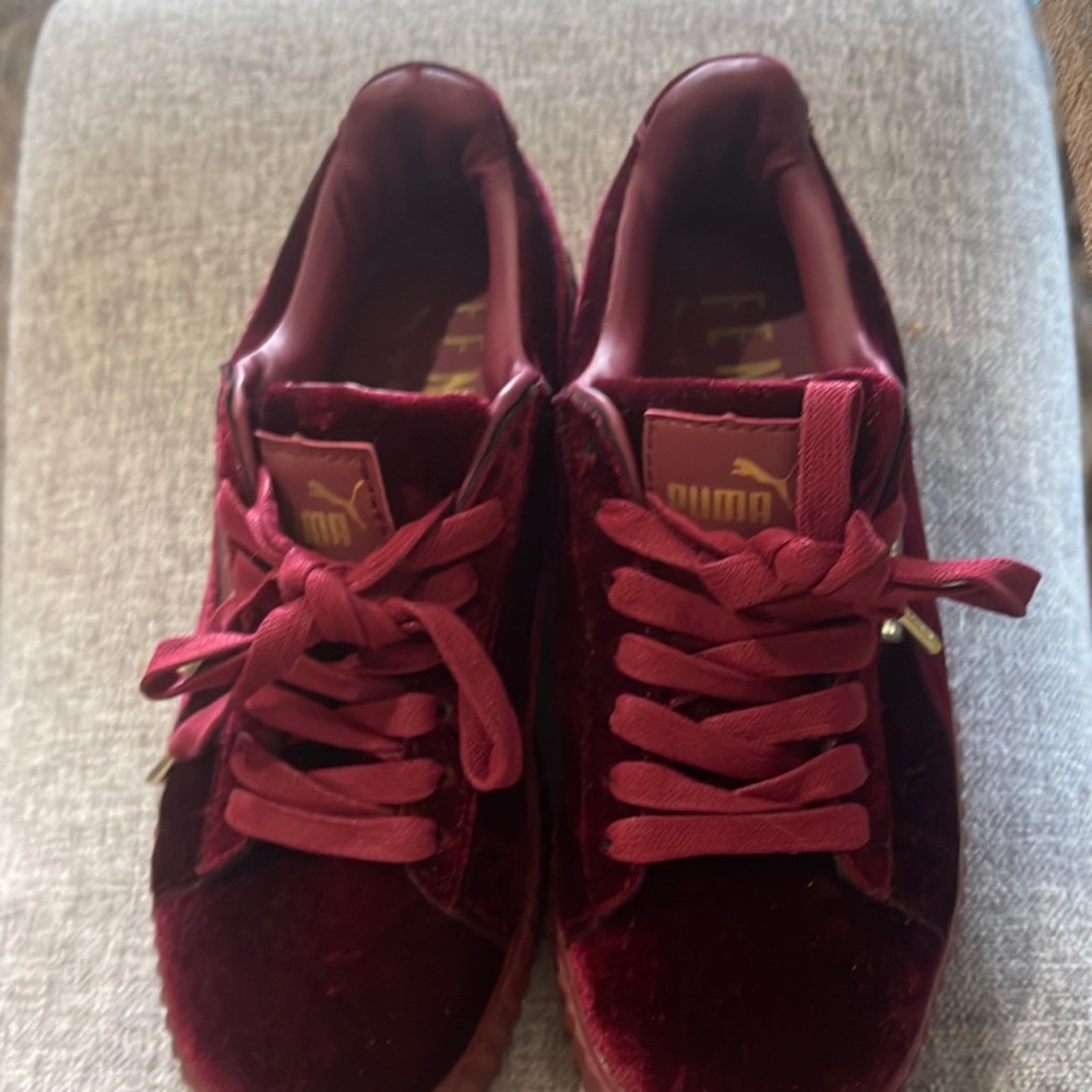 Rihanna Fenty puma burgundy velvet